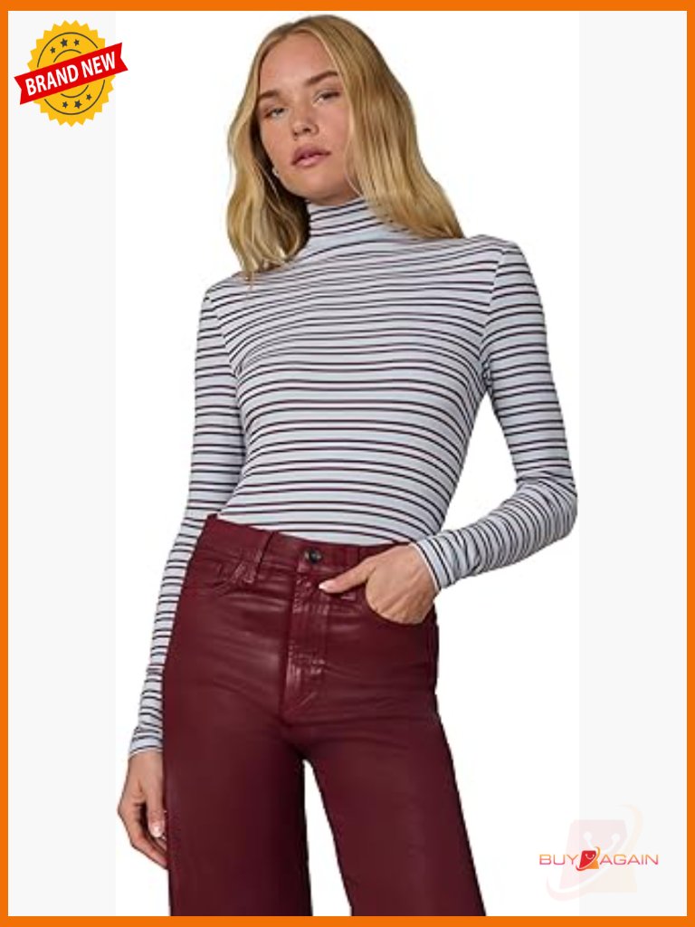 The Tony Turtleneck Long Sleeve Top Fitted Striped